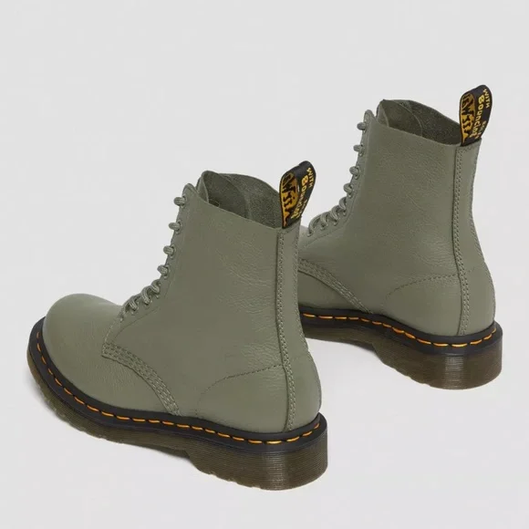 Dr. Martens Olive Green Leather Boots - Picture 7 of 8